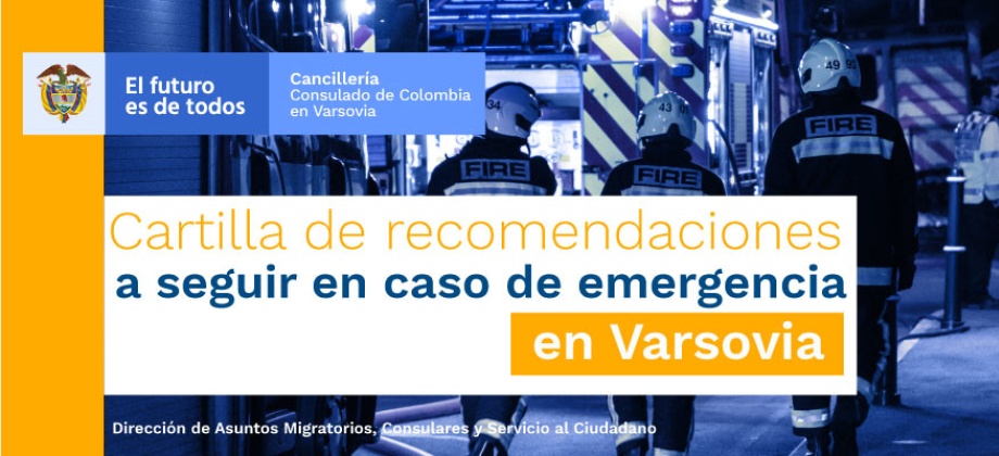 Cartilla de recomendaciones a seguir en caso de emergencia en Varsovia